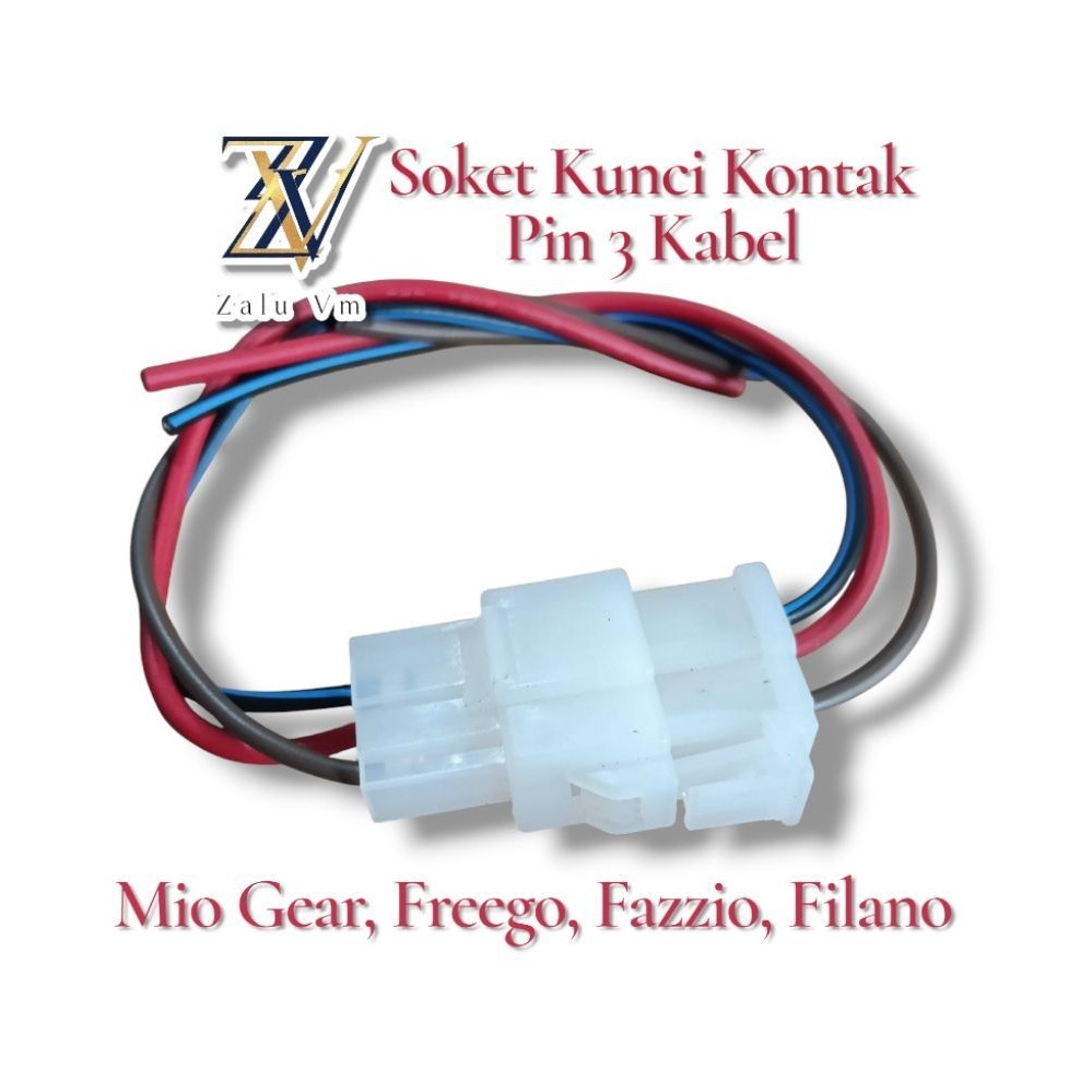 soket kunci kontak Yamaha Mio gear Freego Filano Fazio soket kabel 3 pin kabel sambungan kunci konta