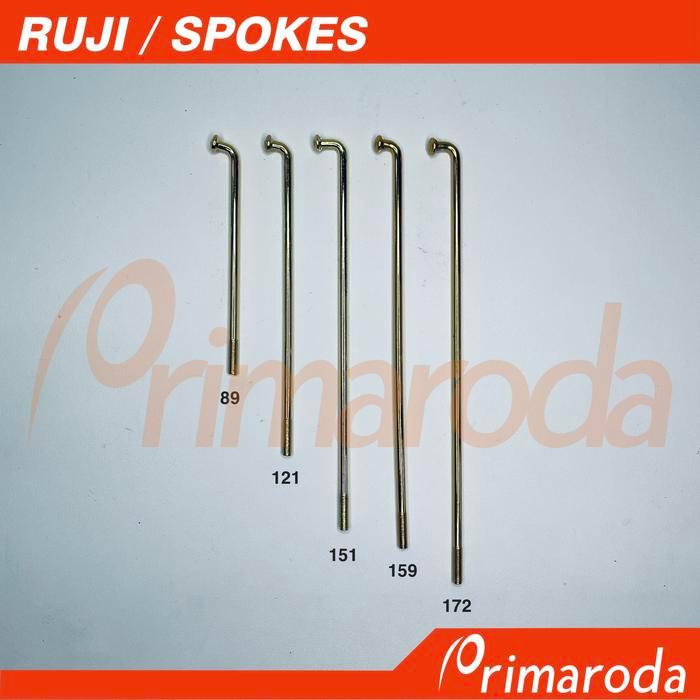 Ruji Jari-jari Spokes roda sepeda motor Scarlet GOLD - 89mm