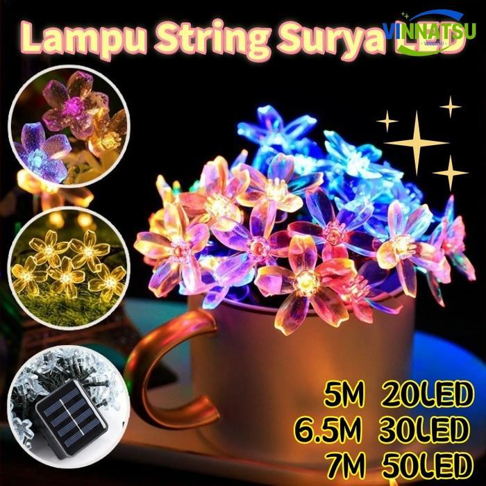 VINNATSU Lampu String Surya LED/Lampu String Surya bunga-bunga/Lampu Hiasan Taman Outdoor firework s