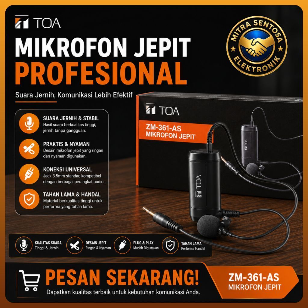 Mic Jepit TOA ZM-361-AS / Microphone Jepit Toa