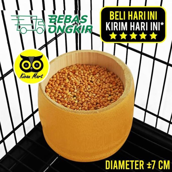 Cepuk Tempat Pakan Minum Burung Bahan Bambu Wadah Minum Kolibri Murai