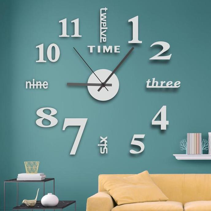 (Best) Jam Dinding Besar Tempel Aesthetic Detik Silent Anti Air DIY Giant Clock Quartz 90-100 cm Hig