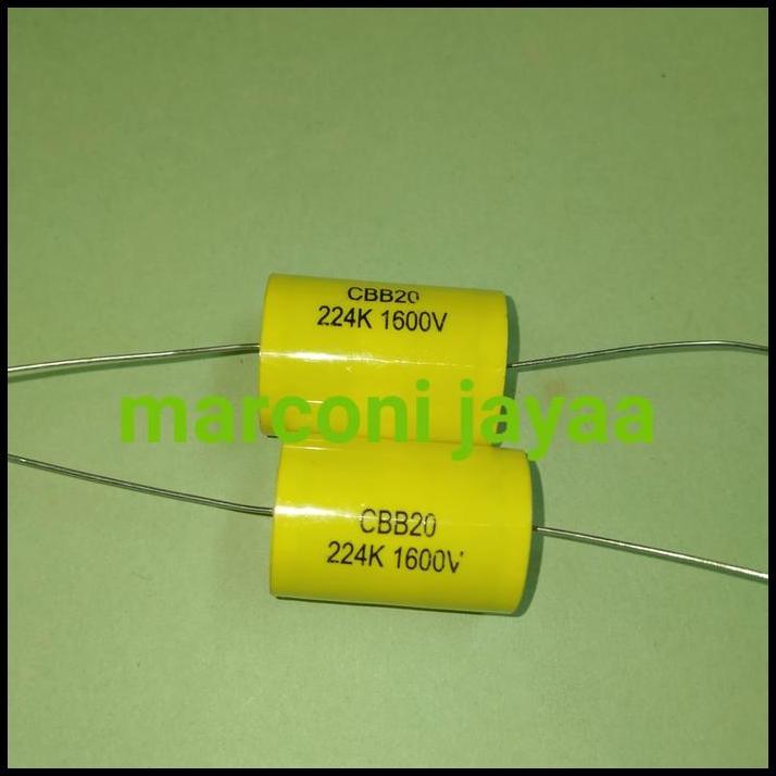 TERBARU CBB20 224K 1600V KAPASITOR AXIAL NONPOLAR 
