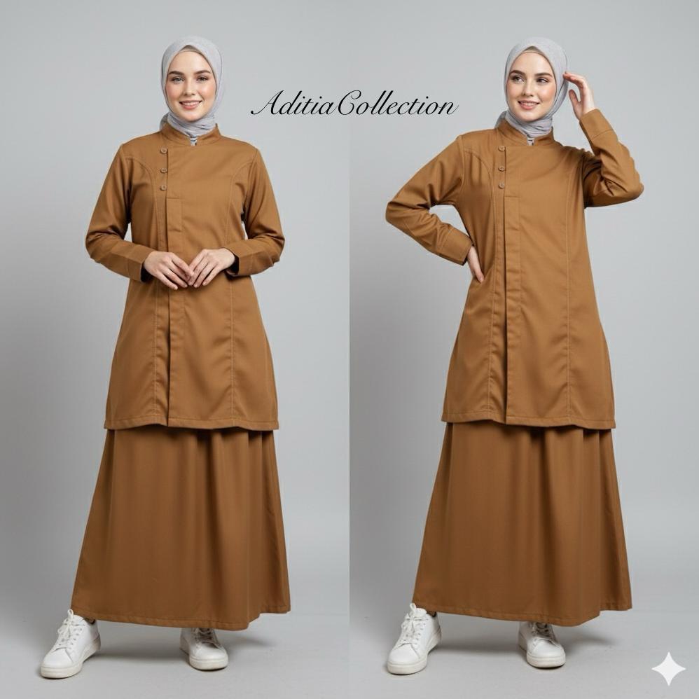 Hot Baju Stelan Dinas Tunik (Set Rok A)Pemda Terbaru / Baju Tunik Pemda Asn