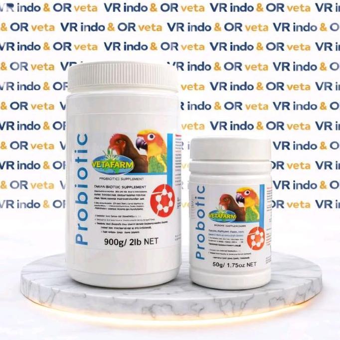 VETAFARM PROBIOTIK 50GR VITAMIN BURUNG MACAW MURAI AYAM CUCAK IMPORT