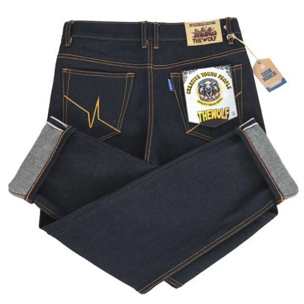 Paling Laris Zeon - Celana Denim Pria Selvdege Accent 15 Oz Raw Denim Black Indigo