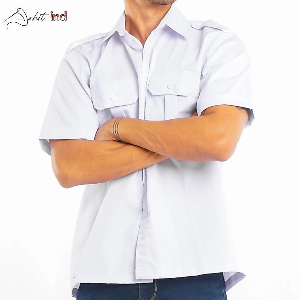 New Baju Pdh Kemeja Lengan Pendek Seragam Kerja Pns Formal Pdl Lapangan Hem Safari Putih