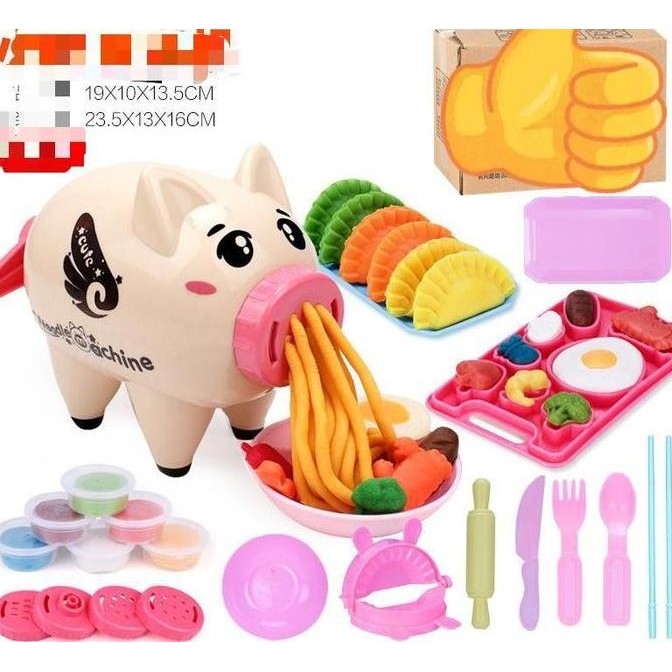 MAINAN FUN DOH PLAY DOH SET KITCHEN SET MIE PIGGY / FUN DOH PLAY DOH SET ES CREAM / MAINA EDUKASI RE
