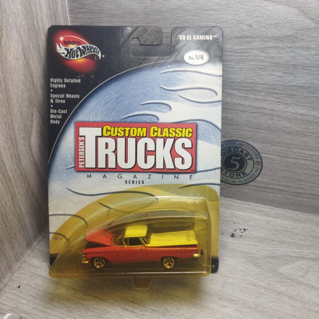 HotWheels 100% Petersen's Custom Classics Truck 59 Chevy El Camino merah