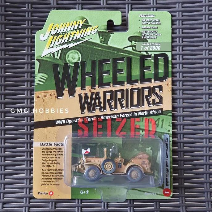 JOHNNY LIGHTNING WHEELED WARRIORS WWII DODGE WC57 COMMAND CAR DIECAST