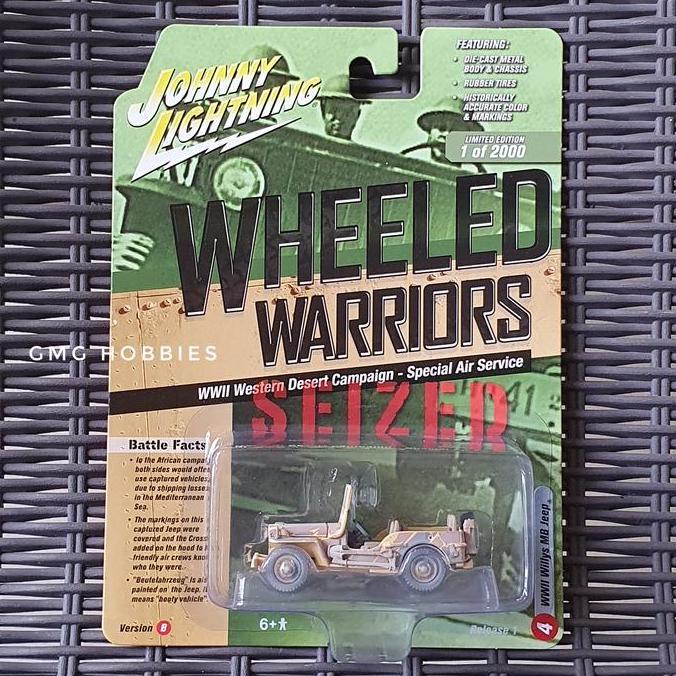 JOHNNY LIGHTNING WHEELED WARRIORS WWII WILLYS MB JEEP DIECAST MOBIL