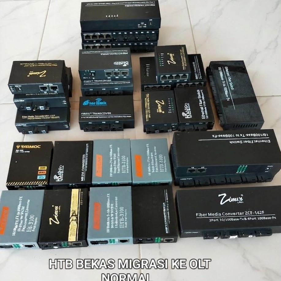 HTB Bekas Migrasi A&B + 2FO 4LAN + 6FO 2LAN dll. Second NORMAL Media Converter Fiber Optic