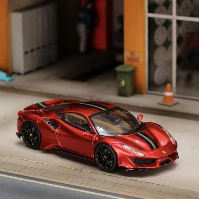 Ichiban IM 1/64 Ferrari 488 Novitec Red Diecast Mobil Model Miniatur Scale Car