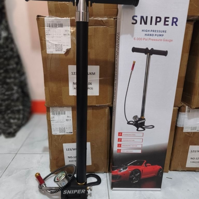 Pompa Pcp Sniper 4 Stage Lipat kupu | Pompa PCP Sniper 6000 PSI | Pompa PCP Sniper Kupu | Pompa Pcp