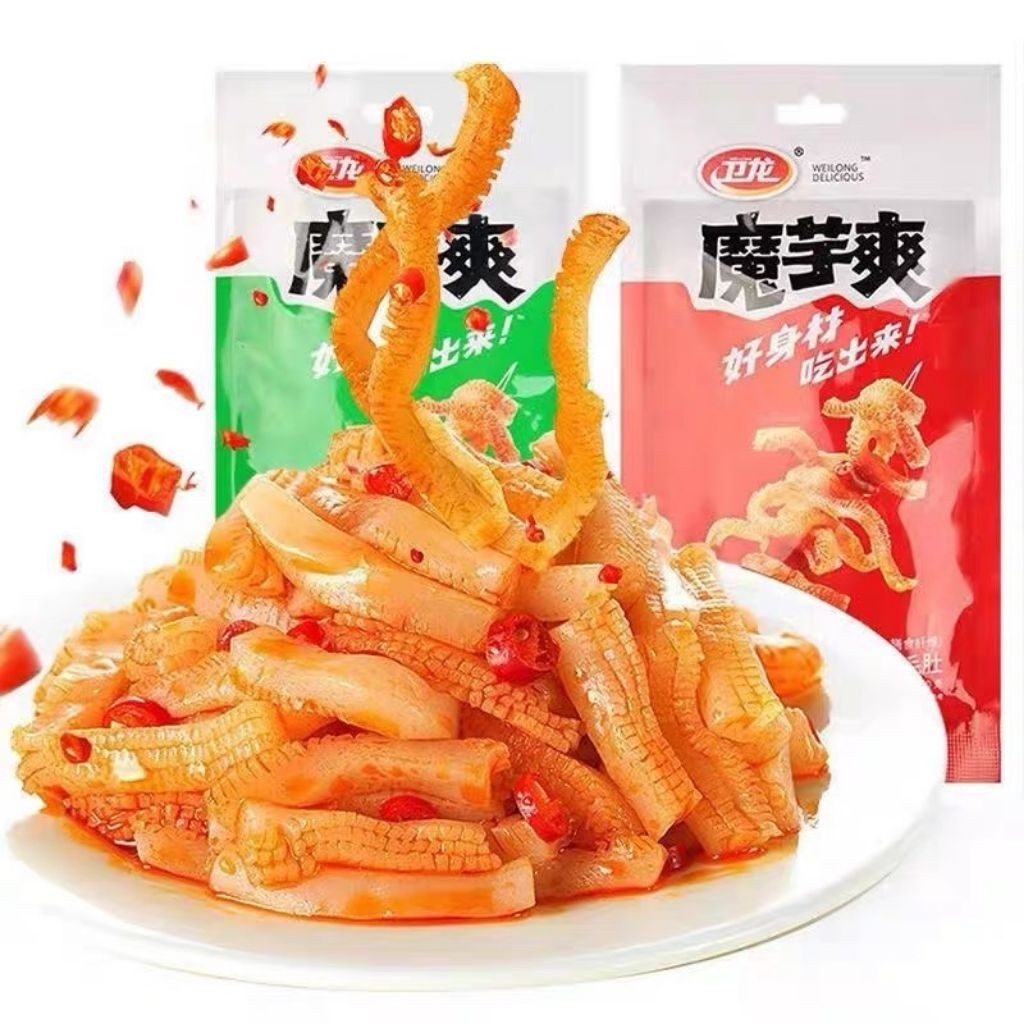 Weilong snack konjac pedas - snack konjac - konjac jelly pedas - snack konjac mala halal