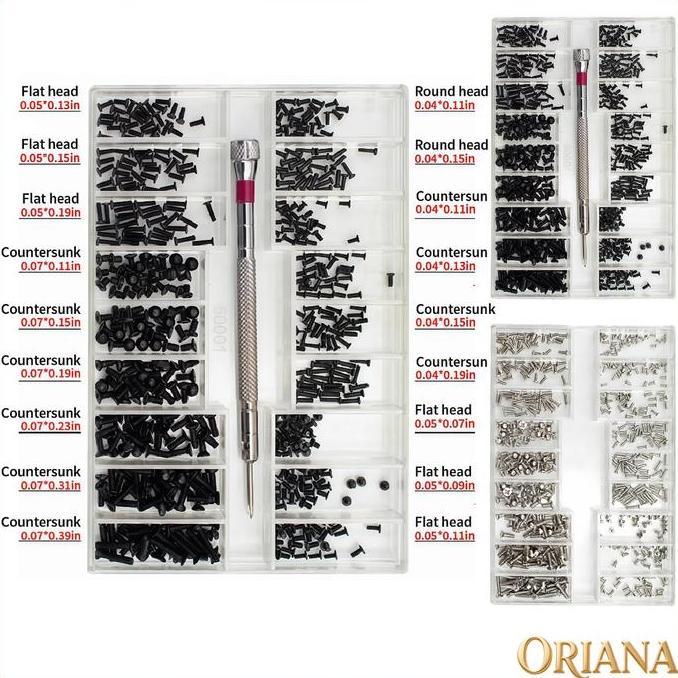 andrivameiy - 500pcs 18 jenis set baut laptop sekrup mini baja paduan hitam universal untuk semua me