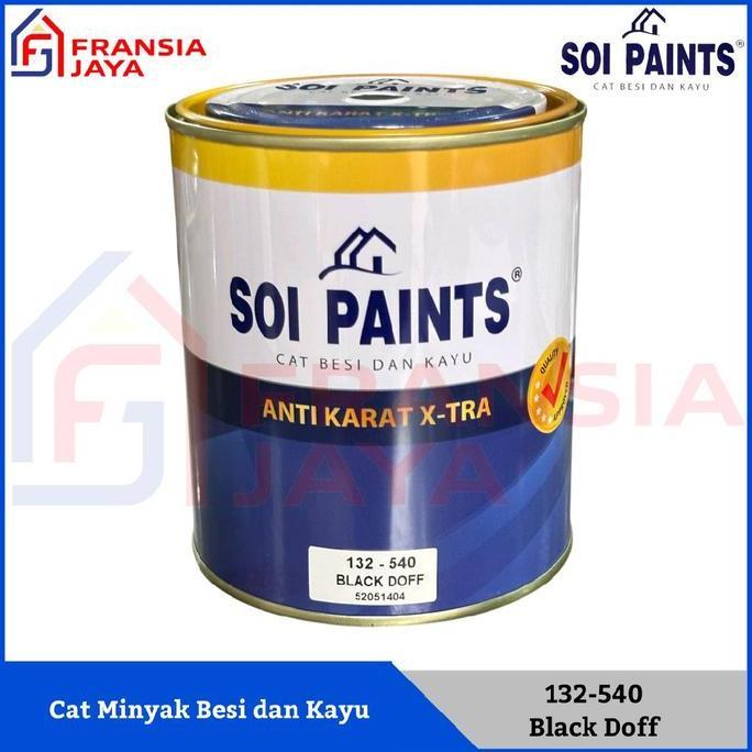 SOI Paints 1 Kg 132-540 Black Doff Cat Sintetik Besi dan Kayu Anti Karat Hitam Matt