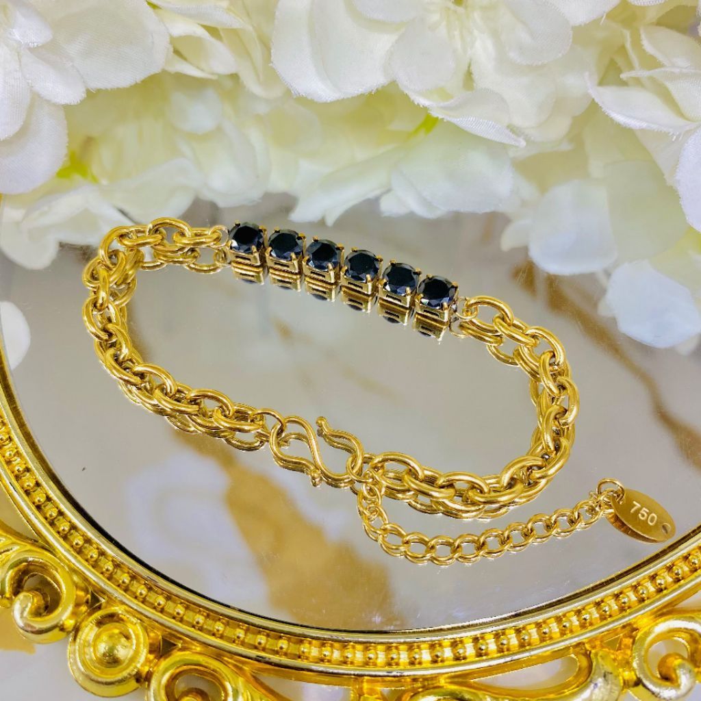 Gelang permata hitam titanium
