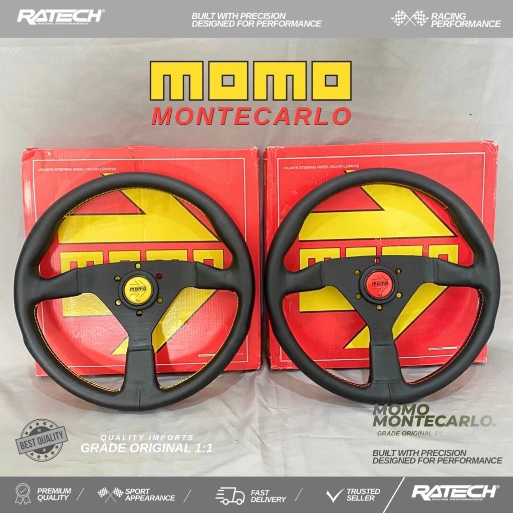 MOMO MONTECARLO LEATHER GRADE ORI 1:1 | MOMO MONTECARLO LEATHER STEERING WHEEL GRADE PREMIUM 1:1 | S