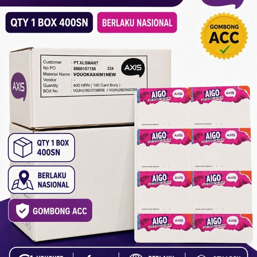 Voucher AXIS KOSONG 1 box 400SN