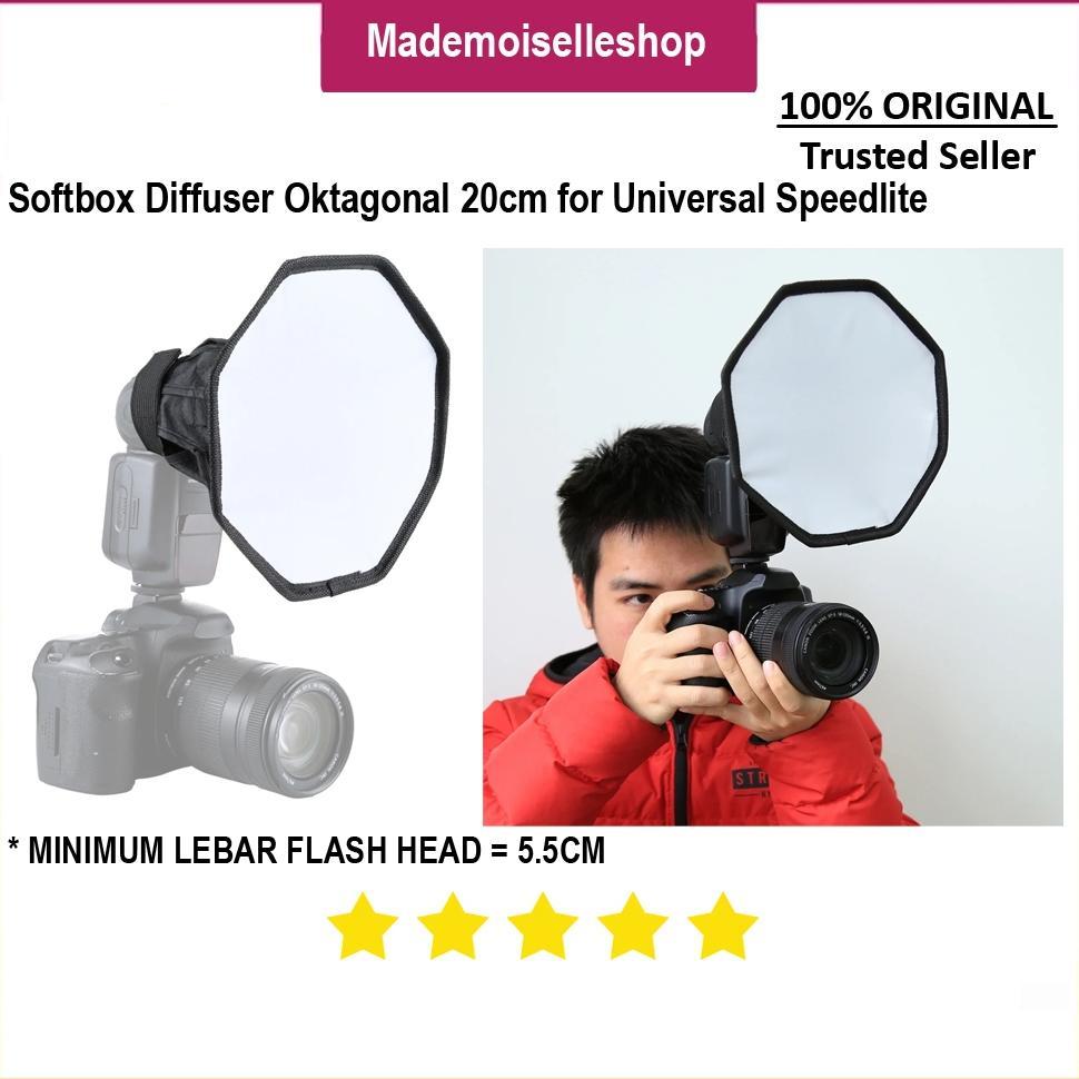 No Brand Flash Diffuser Okta Softbox 20cm for Flash Godox TT600 TT520 TT685 V1 - Speedlite Flash Min
