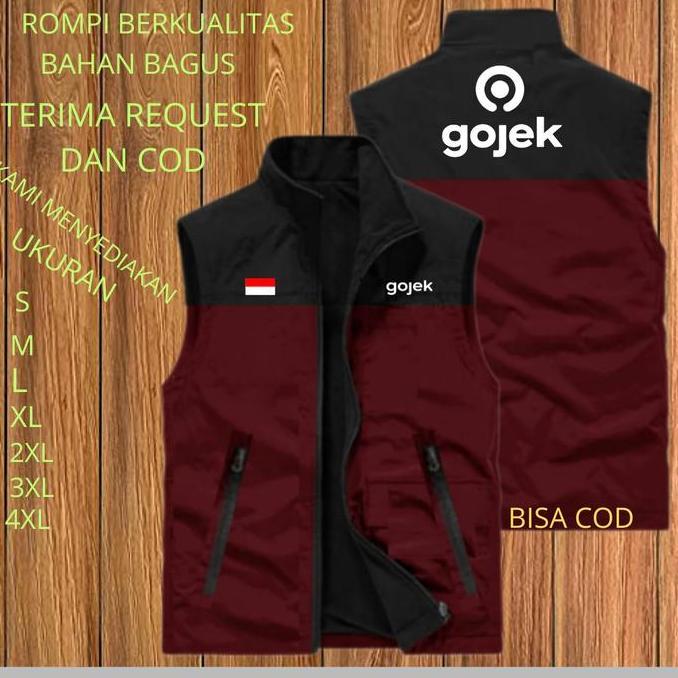 Promo Jaket Rompi Pria Ojol Gojek bendera Rompy Grabbike Drive Rompi Hiking Pria Terbaru Rompi Grab 