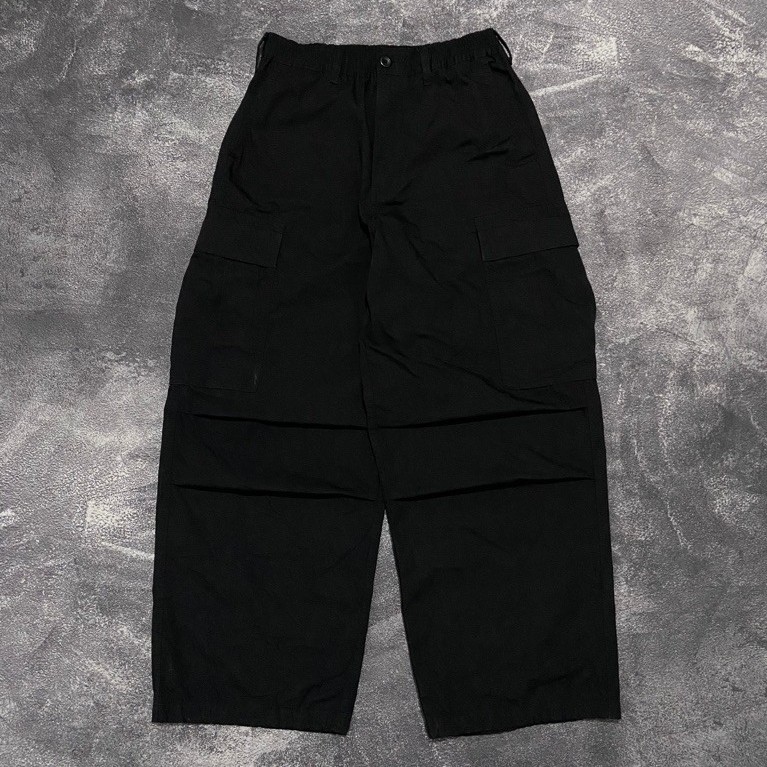 GU Super Wide Cargo Ballon Pants Black