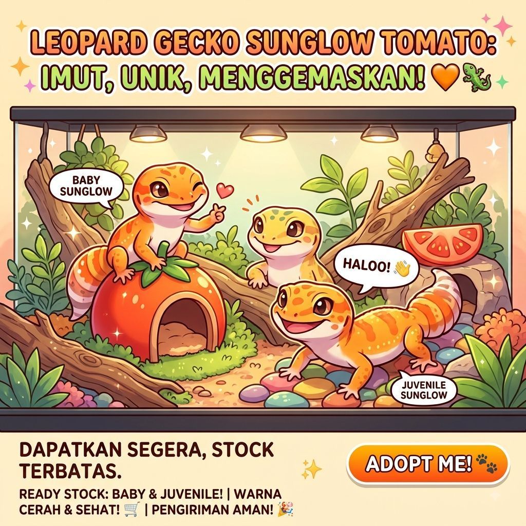 HOBBY KEKINIAN MAINAN GECKO SUNGLOW TOMATO LINE (POTENSI FULL CT)
