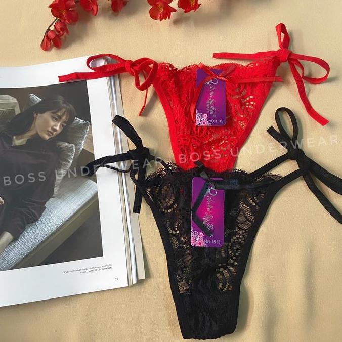 DS134 - Celana dalam wanita, CD Gstring Brukat Sexy, Celana dalam Gstring Lace