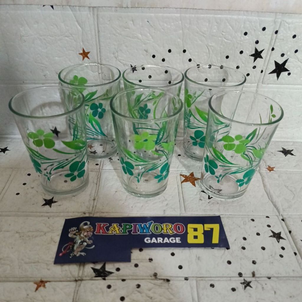 gelas motif bunga