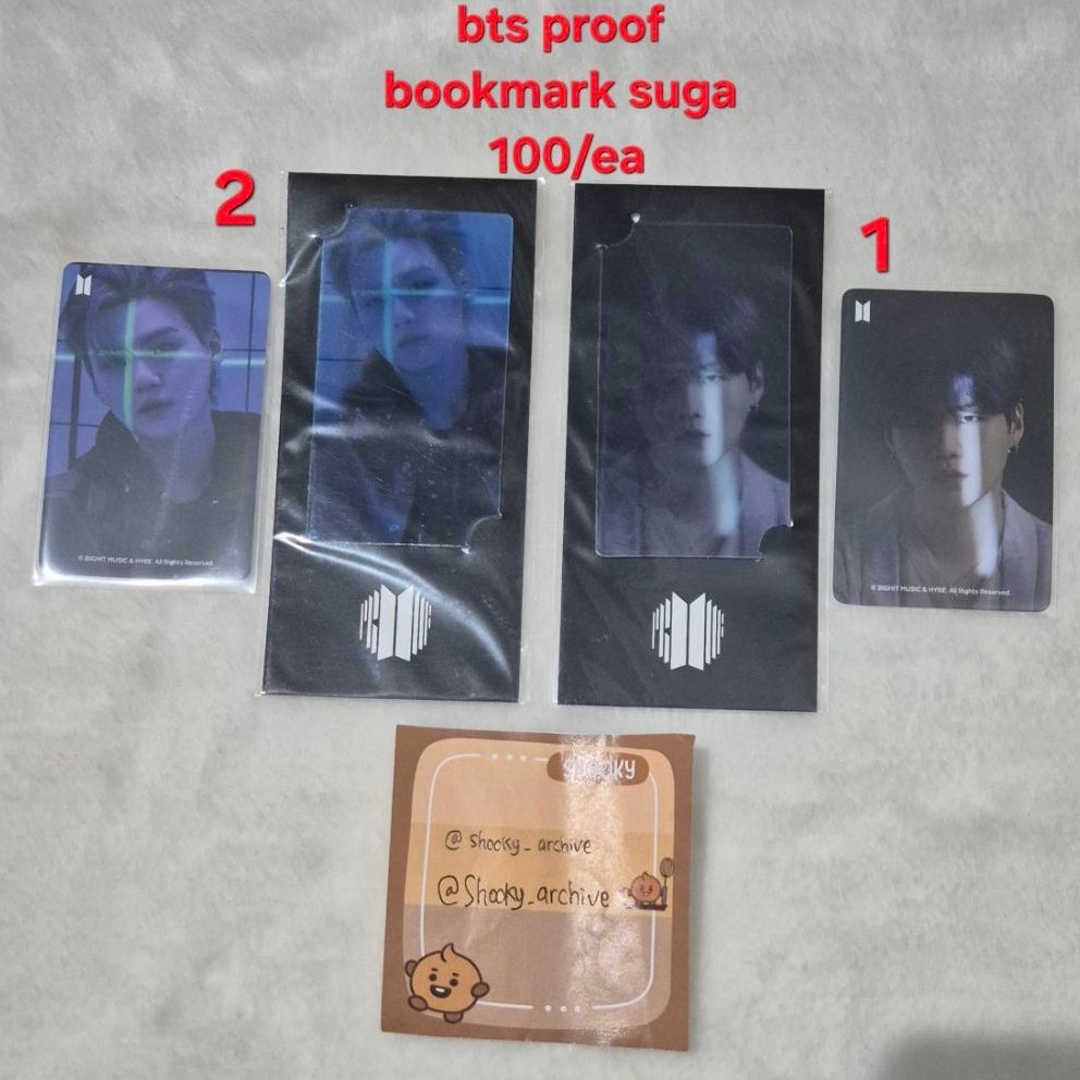 BTS Lenticular dan bookmark Suga BTS Official