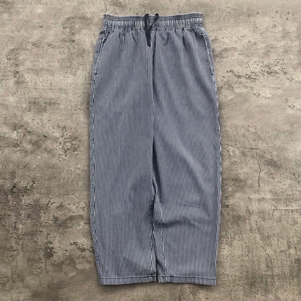 Celana Panjang by Gu Uniqlo Chef Relaxed Hickory Pants Blue/White sz 28/29