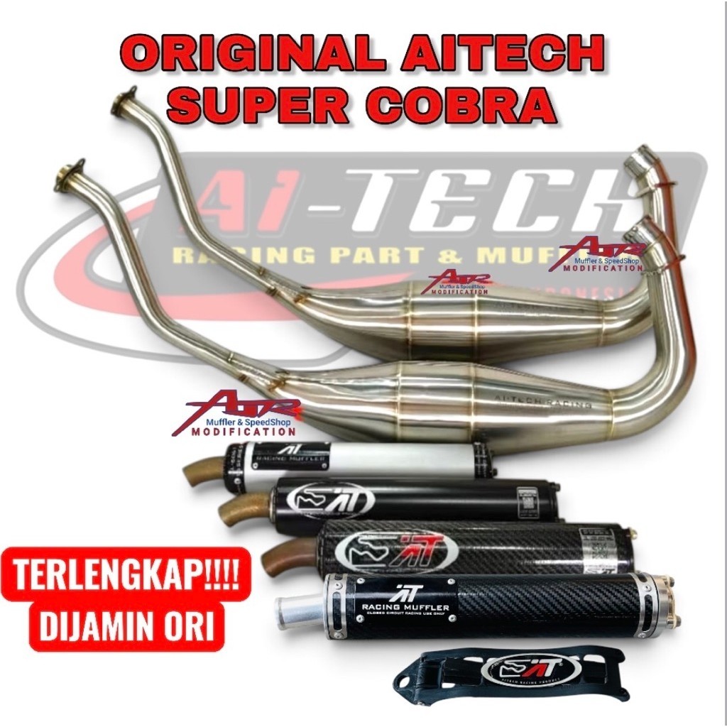 Knalpot Aitech ORIGINAL Super Cobra Leher L X2 Kawasaki Ninja R RR SS Victor ZX CBU Thailand Big Vol