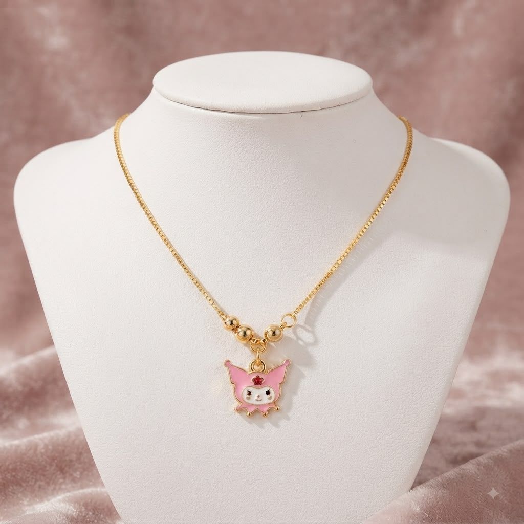 Kalung Anak Perempuan Kuromi Lapis Emas - Model Lucu