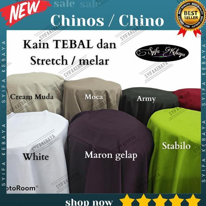 Caysew- Kain Chinos Kain Chino Stretch Kain Chinos Meteran Bahan