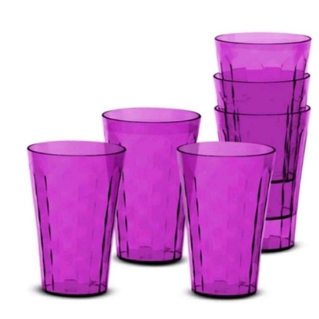 Tupperware Prism Tumblers Gelas Plastik Ungu untuk Minum dan Es