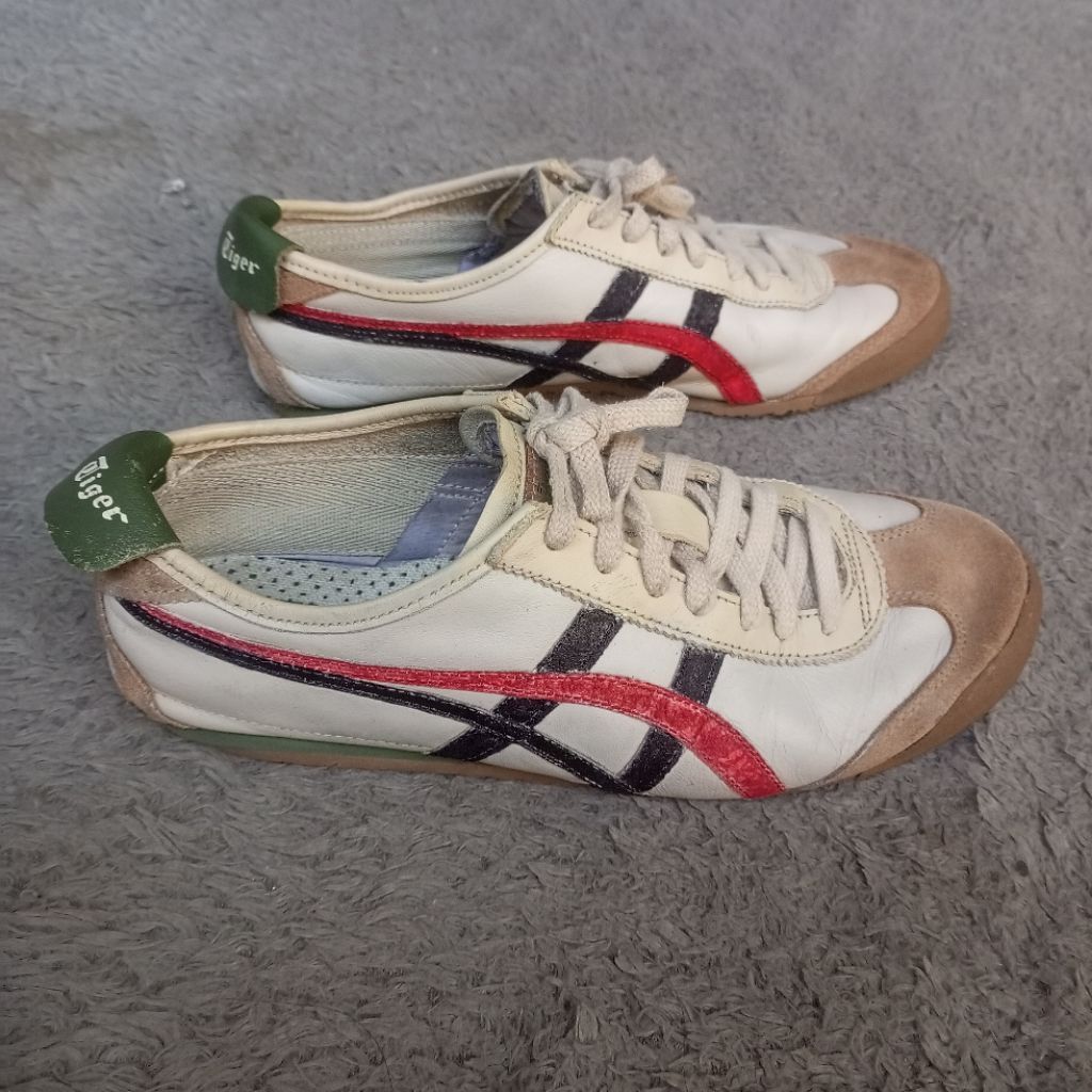 ORIGINAL SEPATU ONITSUKA TIGER MEXICO 66 PUTIH MERAH HITAM KULIT ASLI PRIA WANITA SIZE 42 PRELOVED
