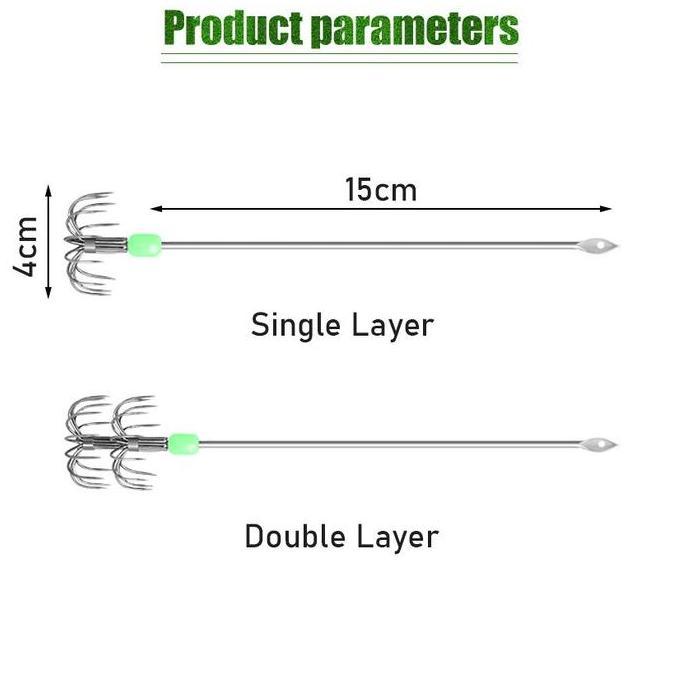TJANMON Pancing Cumi Garong Stainless Steel 15 cm Umbrella Hook - Squid Hook - Kail Pancing Cumi