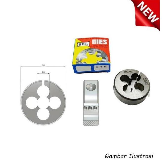 ISANOTEK Snei M8 X 1.25 Round Die Snay Drat Ulir Baut M8X1.25 Senai Sney Dies