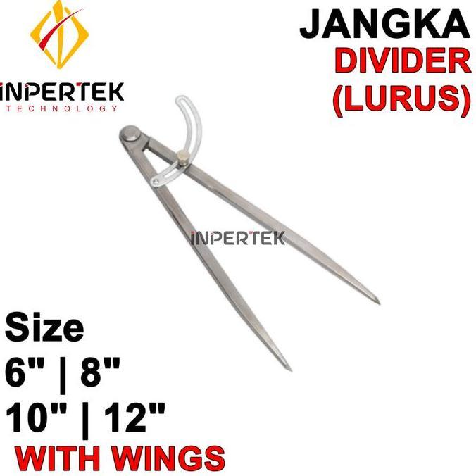 TOPFUF Jangka Besi 6" Jangka Lurus Jangka Bubut 6 Wing Compass Caliper 6 Inch