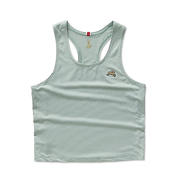 Tracksmith Women Twilight Crop Tank Jadeite Kaos Lari Running