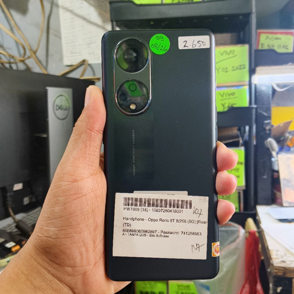 OPPO RENO 8T RAM 8/256 5G HP SEKEN SIAP PAKAI ORIGINAL