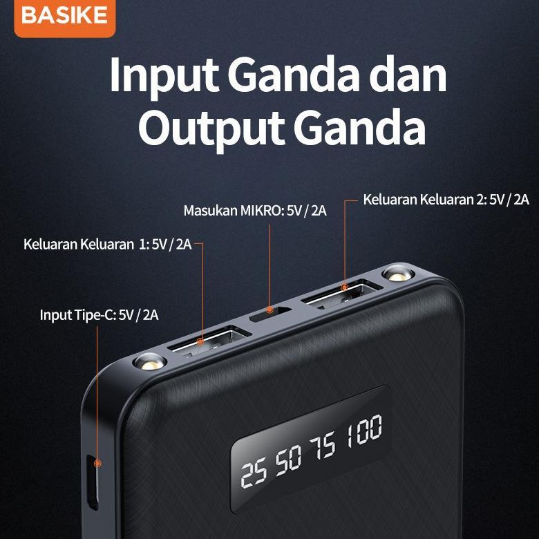 BestPromo (Hot)Basike Powerbank Fast Charging 30000 20000Mah 10000Mah Dual Usb Mini Murah With Sente