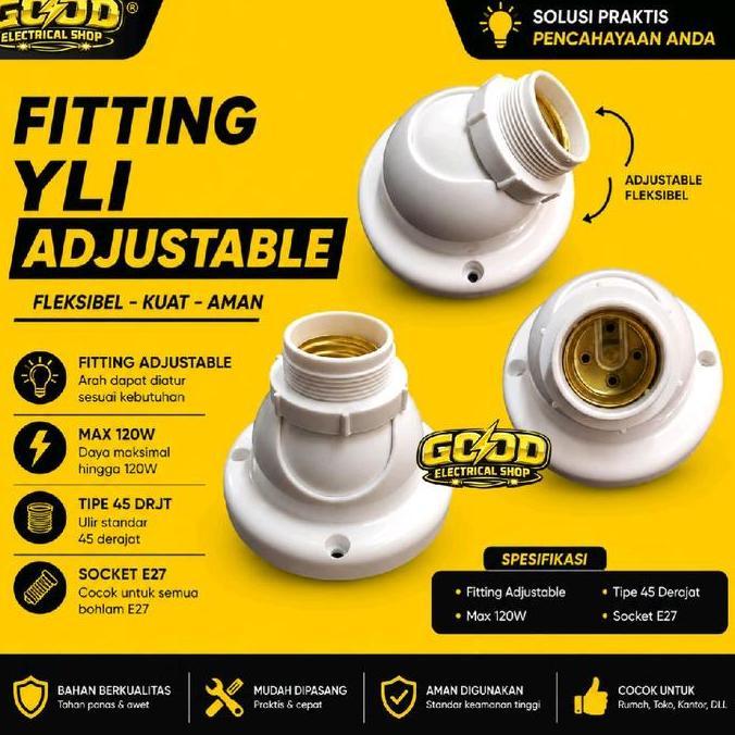 Fitting Lampu Plafon Miring Adjustable E-27