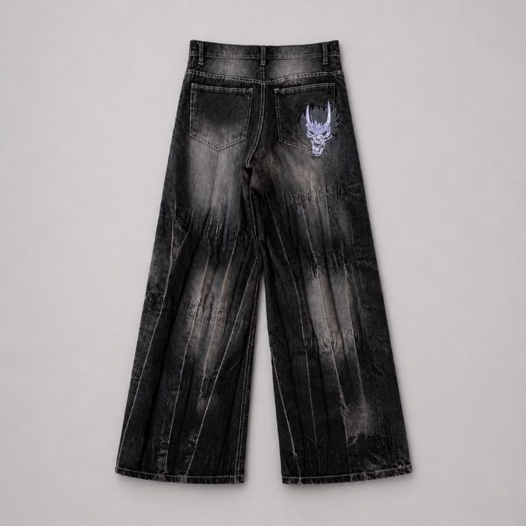 Celana Jeans Petir Oni Kuro Japanese Street