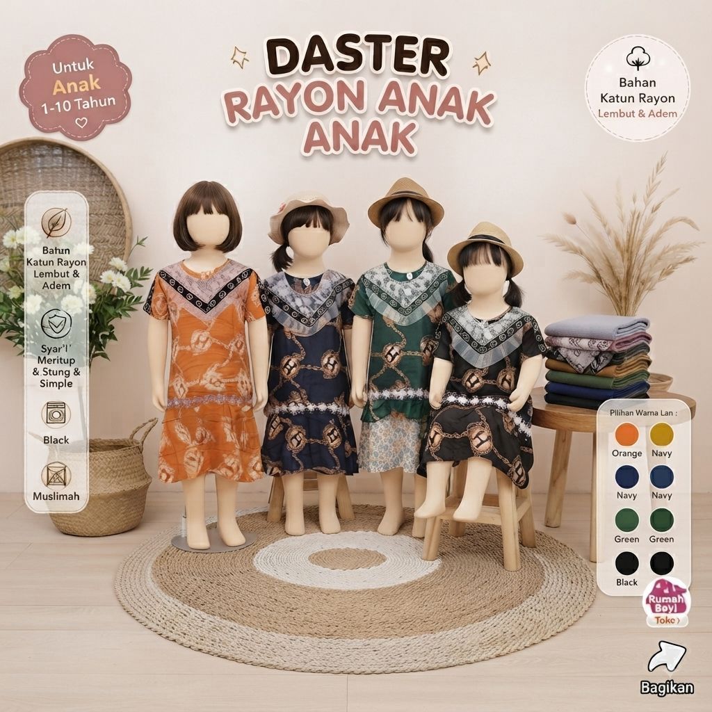 Dress Anak / Daster Anak / Dress Arab Anak / Daster Arab Anak / Daster Rayon