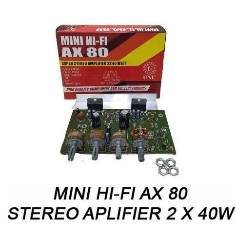 Kit Power Amplifier Ax-80 2X40 Watt Ic Tda-2005 St Dc 12V Min 3A Stereo Mobil Motor Ampli + Heatsink