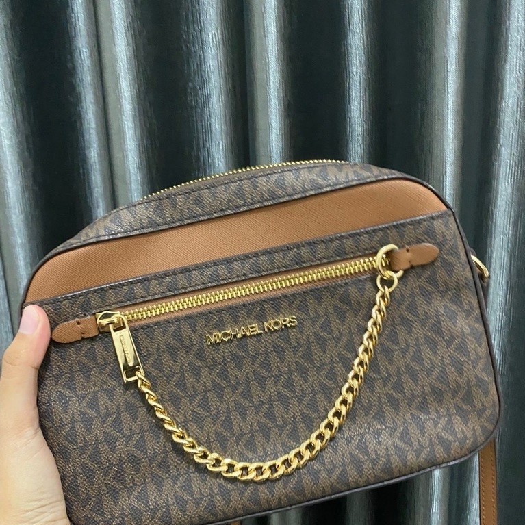 Preloved Tas Bag MK Michael Besar Original 100% Tali Rantai Warna Emas