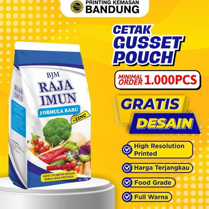 GUSSET FULL COLOR PRINT - CETAK POUCH KEMASAN PACKAGING KOPI PUPUK CUSTOM