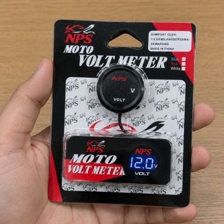 PORMO COD Cek Tengangan Aki Voltmeter Aki Motor NPS Digital 12V LED Biru